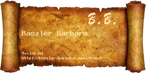 Baszler Barbara névjegykártya